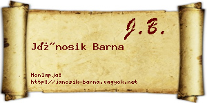 Jánosik Barna névjegykártya