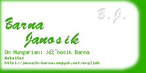 barna janosik business card